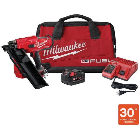 Milwaukee M18 FUEL Lithium-Ion Brushless 30 Degree Framing Nailer Kit; Mfg #2745-21