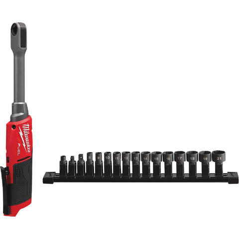 Milwaukee M12 FUEL INSIDER Brushless Extended Reach Cordless Box Ratchet - Tool Only; Mfg #3050-20