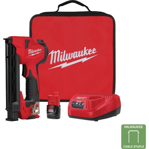 Milwaukee M12 Cordless Cable Stapler Kit; Mfg #2448-21