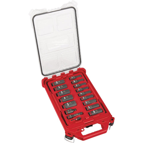 Milwaukee SHOCKWAVE 17-Piece 3/8 In. Deep Impact Driver Set; Mfg #49-66-6800