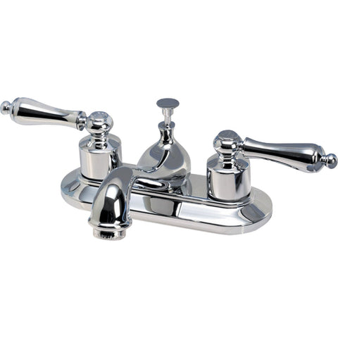 Home Impressions 2-Handle 4 In. Centerset Bathroom Faucet with Pop-Up; Mfg #F5111020CP-JPA9