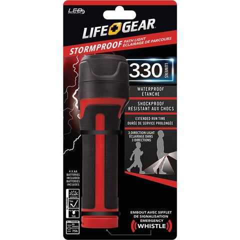 Life Gear Storm Proof LED Flashlight & Path Light; Mfg #BA38-6034-RED