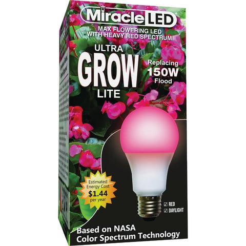 Miracle LED Ultra Grow Red LED Plant Light Bulb; Mfg #605036