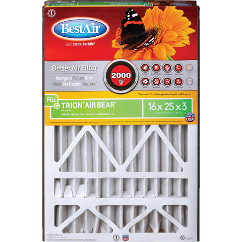 BestAir Trion Air Bear MERV 11 Furnace Filter; Mfg #AB3-1625-11R