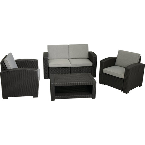 Outdoor Expressions 4-Piece Resin Chat Set with PFAS-Free Fabric; Mfg #890850