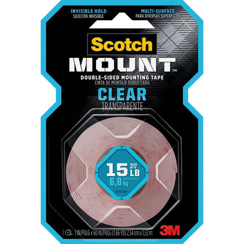Scotch Mount Clear Double-Sided Mounting Tape; Mfg #410H