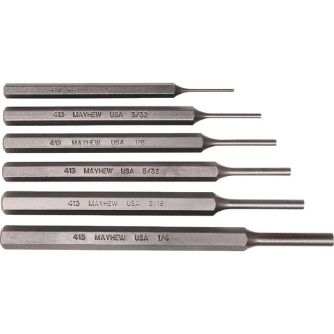 Mayhew Tools 6-Piece Pin Punch Set; Mfg #89035