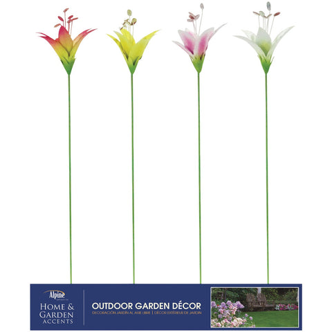 Alpine Metal Lily Flower Garden Stake; Mfg #QEL642A