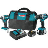 Makita 2-Tool Compact Hammer Drill/Driver & Impact Driver Cordless Tool Combo Kit; Mfg #XT269T