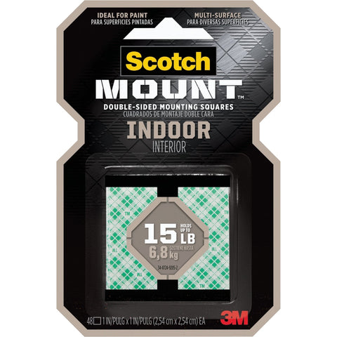 Scotch Mount Indoor Double-Sided Mounting Squares; Mfg #111H-SQ-48