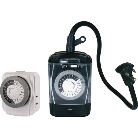 Prime 15A Indoor & Outdoor Timer Set; Mfg #TNO24I12