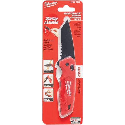 Milwaukee FASTBACK Serrated Folding Knife; Mfg #48-22-1530