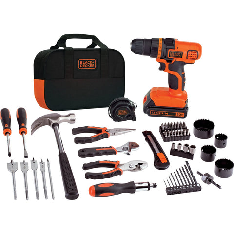 Black & Decker 20V MAX Lithium-Ion Cordless Drill 68-Piece Project Kit; Mfg #LDX120PK