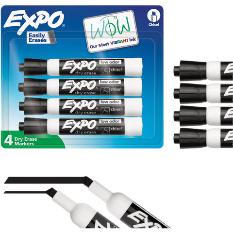 Expo Black Chisel Tip Dry Erase Marker; Mfg #80661A