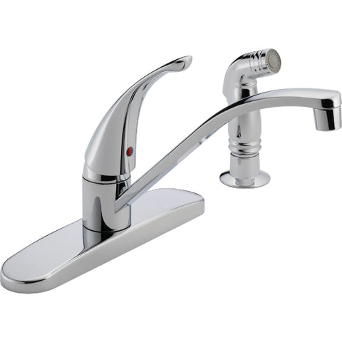 Peerless Choice Single Lever Handle Kitchen Faucet with Chrome Sprayer; Mfg #P188500LF