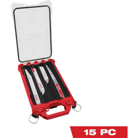 Milwaukee SAWZALL 15-Piece Reciprocating Saw Blade Set with PACKOUT Organizer; Mfg #49-22-5641