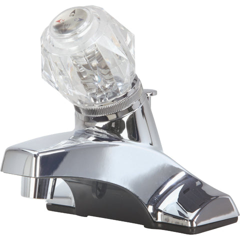 Home Impressions 1 Acrylic Handle 4 In. Centerset Nonmetallic Bathroom Faucet; Mfg #F451R101CP-JPB3