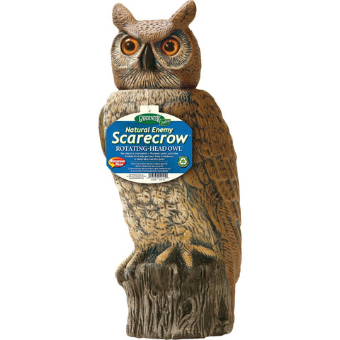 Gardeneer Natural Enemy Scarecrow Rotating-Head Great Horned Owl Pest Deterrent Decoy; Mfg #RH04-CUS