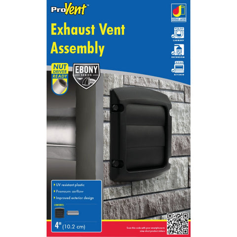 Dundas Jafine ProVent 4 In. Dryer Vent Hood; Mfg #BLH4BLKZW6