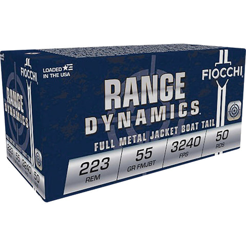 Fiocchi Ammunition Range Dynamics .223 Rem Centerfire Ammunition Cartridges; Mfg #39797
