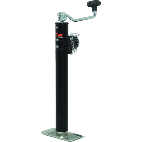 Curt 2000 Lb. Pipe-Mount Swivel Jack With Top Handle, 10 In. Travel; Mfg #28322