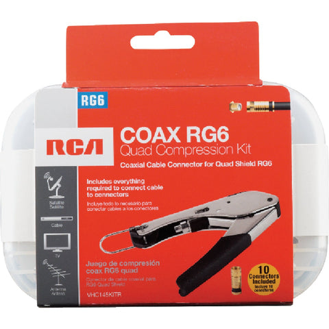 RCA RG6 Quad Compression Kit; Mfg #VHC145KITR