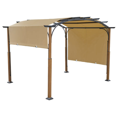 Outdoor Expressions Woodgrain Steel Pergola; Mfg #806001