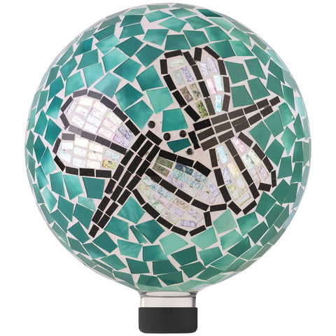 Alpine Mosaic Dragonfly Duo Glass Gazing Globe; Mfg #HMD194