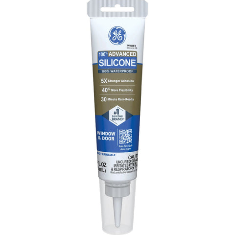 GE Advanced Silicone Window & Door 100% Silicone Sealant; Mfg #2810438