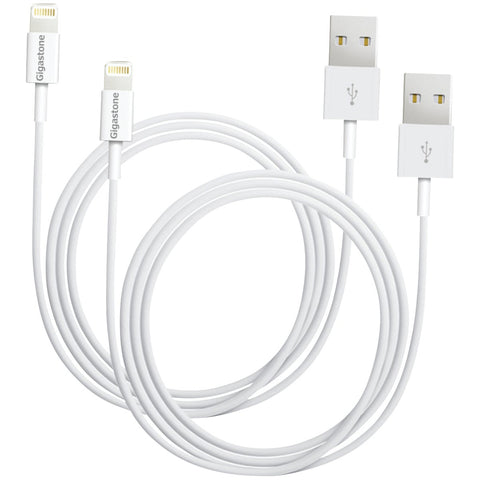 Gigastone USB-A to Lightning Charging & Sync Cable; Mfg #GS-C102X2-B