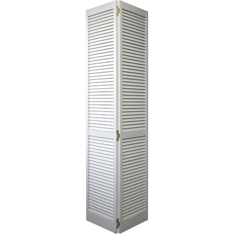 Jeld WenPine Louver/Louver White Primed Bifold Door; Mfg #73150