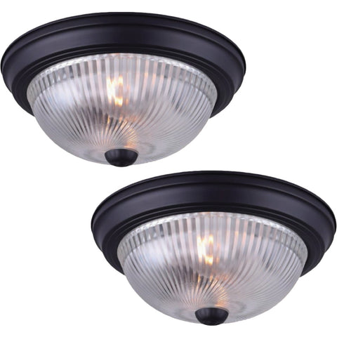 Canarm 11 In. Black Flush Mount Ceiling Light Fixture; Mfg #IFM211TMBK-CR