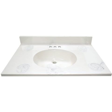 Modular Vanity Tops Oval Vanity Top w/Flat Edge; Mfg #2231OW101101B141410