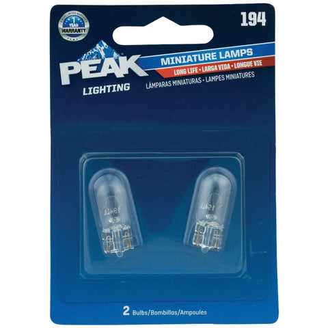PEAK Mini Automotive Bulb; Mfg #194LL-BPP