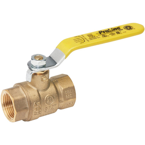 ProLine Brass Full Port Packing Gland Ball Valve FIP; Mfg #107-826NL