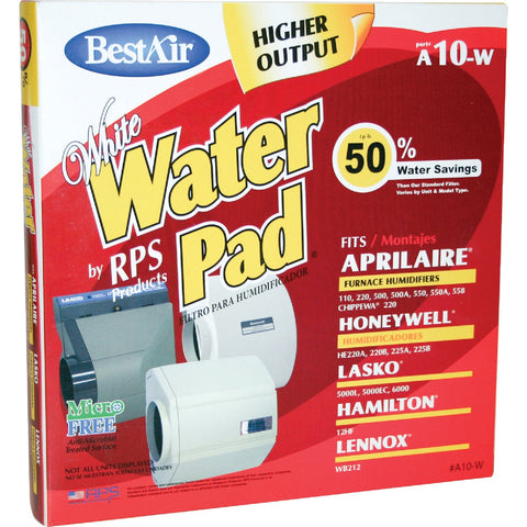 BestAir White WaterPad A10W Humidifier Wick Filter; Mfg #A10W-PDQ-4