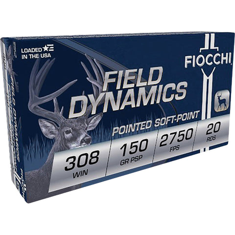 Fiocchi Field Dynamics .308 Win Centerfire Ammunition Cartridges; Mfg #54478