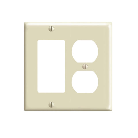Leviton Plastic Combination Wall Plate; Mfg #001-80455-00I