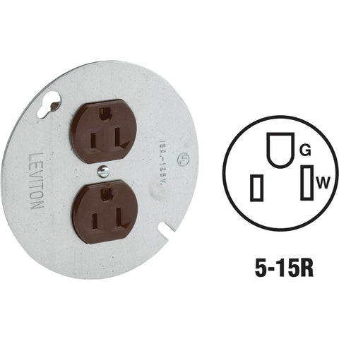 Leviton Outlet With Cover; Mfg #000-05042-000