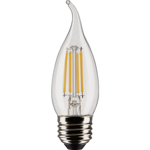 Satco CA10 Medium Base Traditional Look LED Decorative Light Bulb; Mfg #S21852
