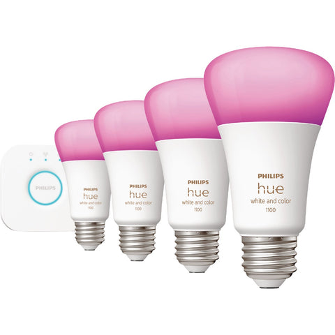 Philips Hue Color Ambiance A19 LED Light Bulb Starter Kit; Mfg #563296