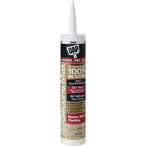 DAP Silicone Max Premium Kitchen, Bath & Plumbing Silicone Sealant; Mfg #7079808667