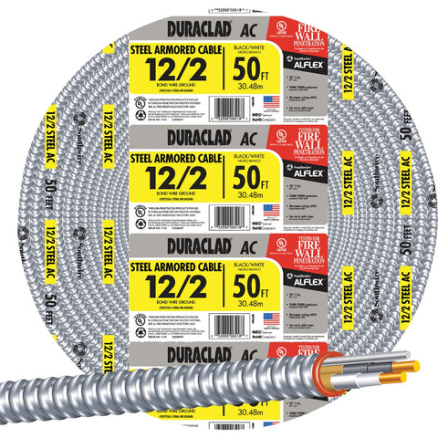 Southwire 12/2 Steel Armored Cable Electrical Wire; Mfg #55274952
