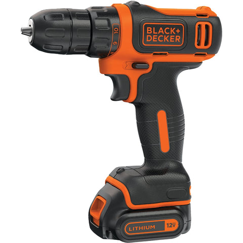 Black & Decker 12V MAX Lithium-Ion Cordless Drill Kit; Mfg #BDCDD12C