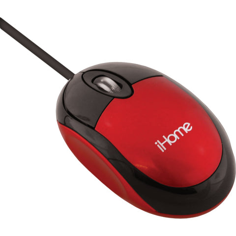 iHome Compact Corded Mouse; Mfg #IH-BL-M600R