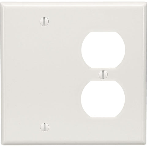 Leviton Duplex/Blank Combination Wall Plate; Mfg #002-88008-000