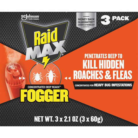 Raid Max Concentrated Deep Reach Indoor Insect Fogger; Mfg #81565