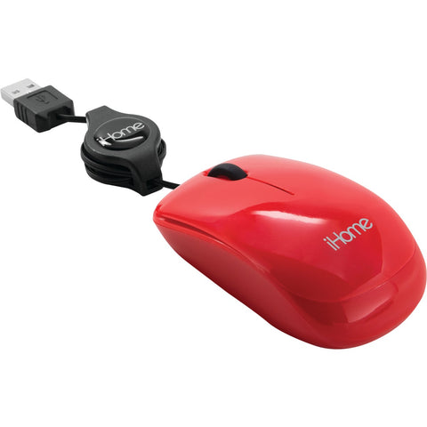 iHome Retractable Cord Travel Mouse; Mfg #IH-M1000R