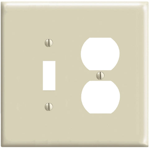 Leviton Mid-Way Unbreakable Combination Wall Plate; Mfg #R51-0PJ18-00I