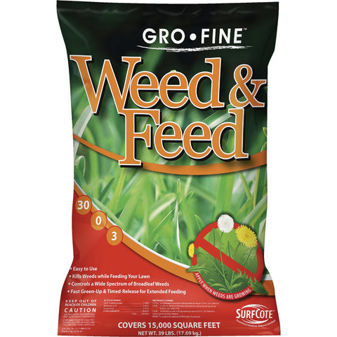 Gro-Fine Weed & Feed Lawn Fertilizer with Weed Killer; Mfg #GF23339